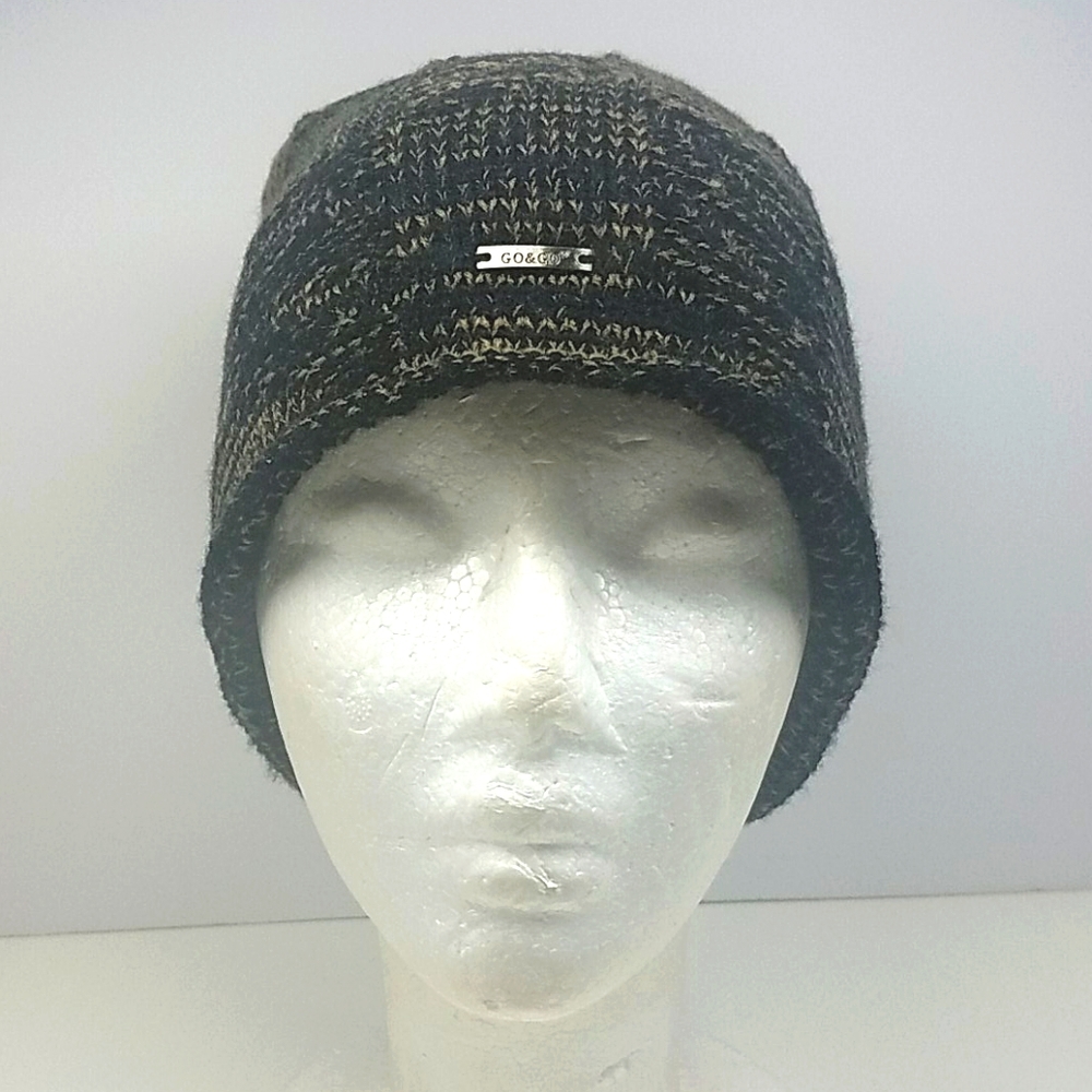 Go & Go Knitted Black and Tan Beanie Hat